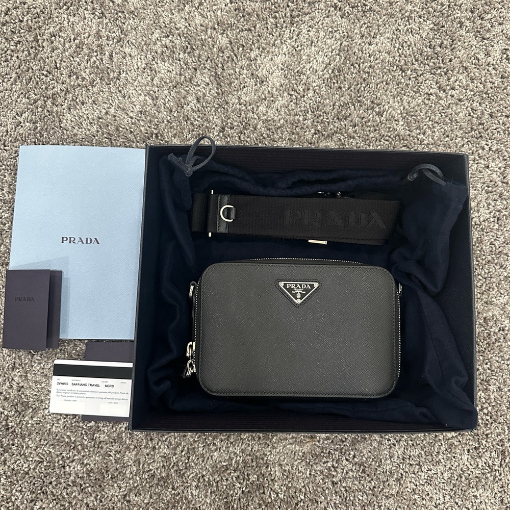 Small Saffiano leather Prada Brique bag